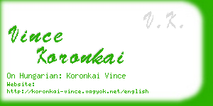 vince koronkai business card